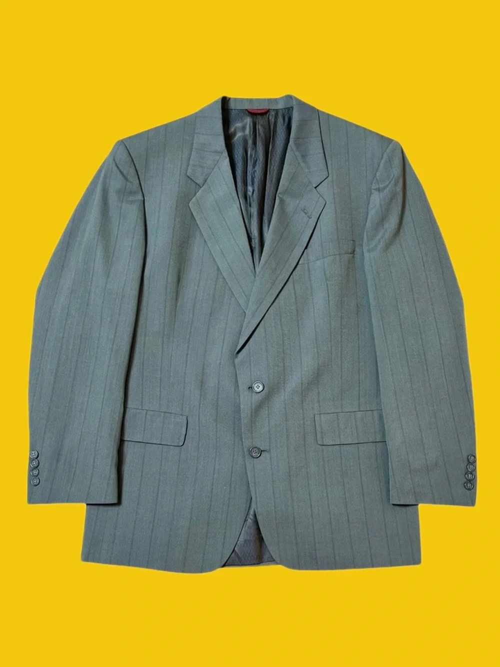 Hart Schaffner Marx 44L Gray Pinstripe Wool Blazer Sport Coat